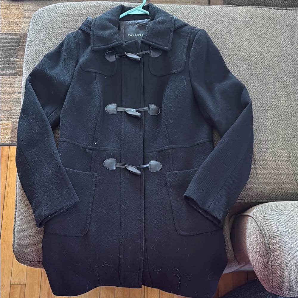 Talbots Black Toggle Coat